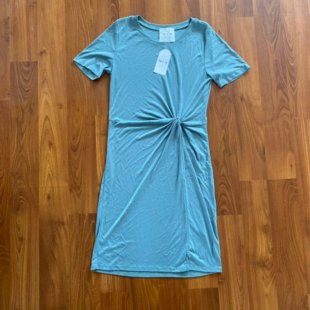 Mint Green Ribbed Mini Dress - Picture 3 of 7